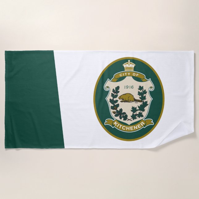 Toalla De Playa Bandera de Kitchener (Ontario, Canadá) (Anverso)