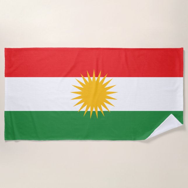 Toalla De Playa Bandera de Kurdistán (Anverso)