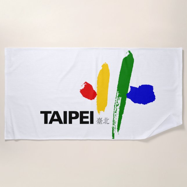 Toalla De Playa Bandera de la ciudad de Taipei (Taiwán) (Anverso)