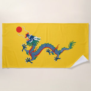 Toalla De Playa Bandera de la dinastía Qing china (dragón chino) (
