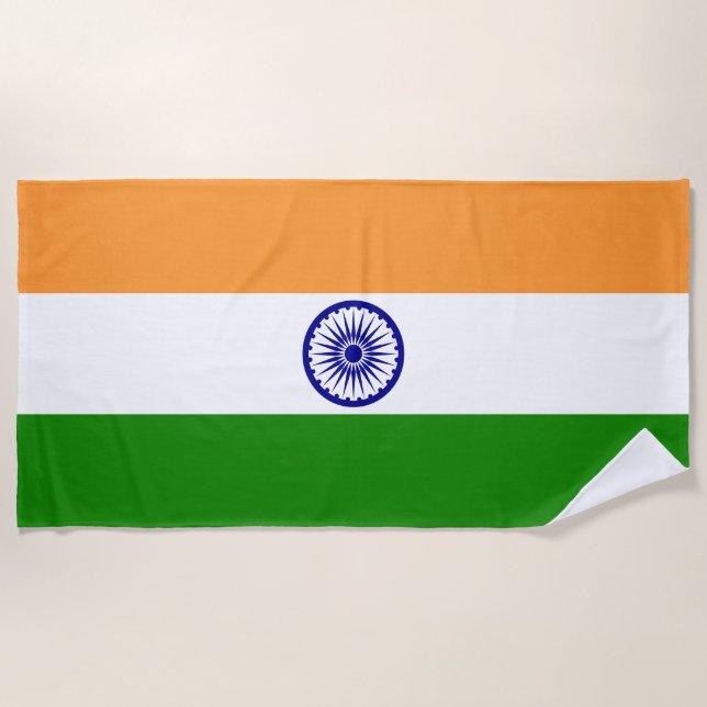 Toalla De Playa Bandera de la India (Anverso)