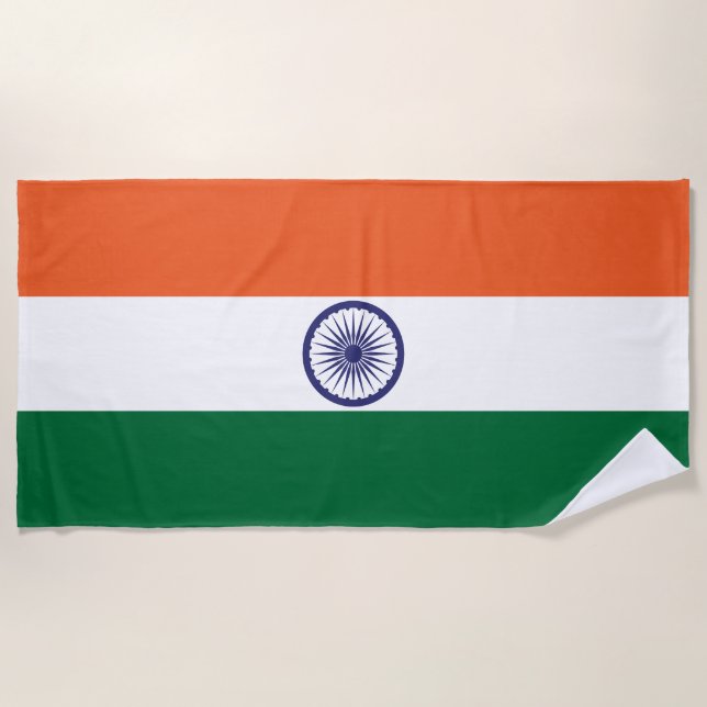 Toalla De Playa Bandera de la India (Anverso)
