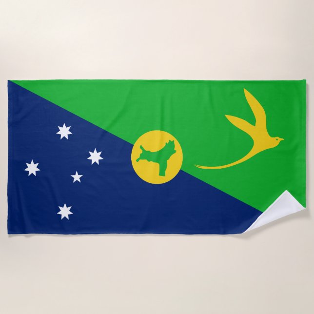 Toalla De Playa Bandera de la isla de los navidades (Anverso)