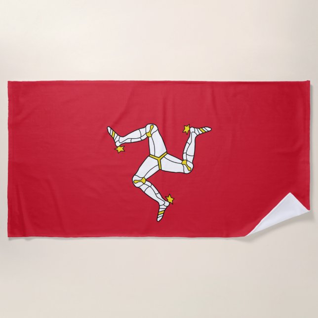 Toalla De Playa Bandera de la Isla de Man (Anverso)