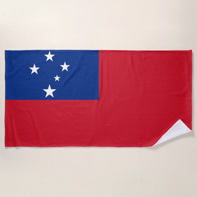 Toalla De Playa Bandera de la isla de Samoa Patriótica (Anverso)