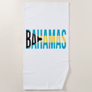 Toalla De Playa Bandera de la isla de vacaciones de Bahamas
