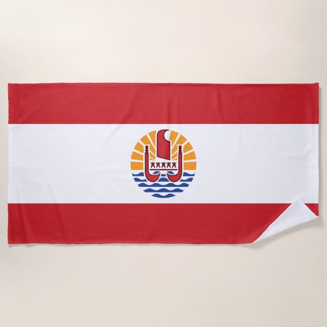 Toalla De Playa Bandera de la Polinesia Francesa (Anverso)