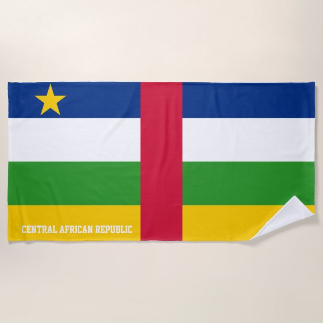Toalla De Playa Bandera de la República Centroafricana espléndida  (Anverso)