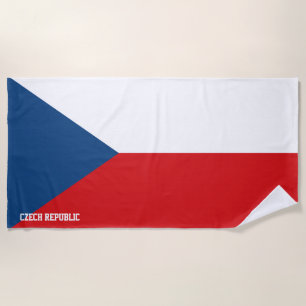 Toalla De Playa Bandera de la República Checa espléndida Patriótic