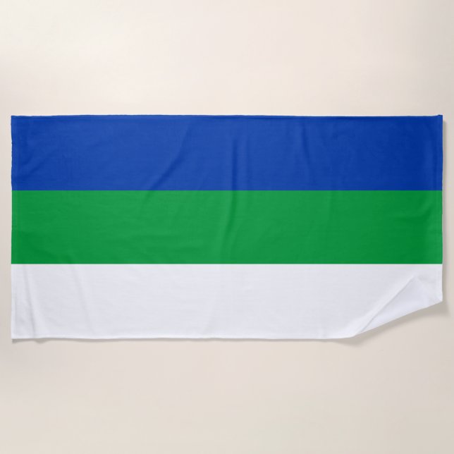 Toalla De Playa Bandera de la República de Komi (Anverso)