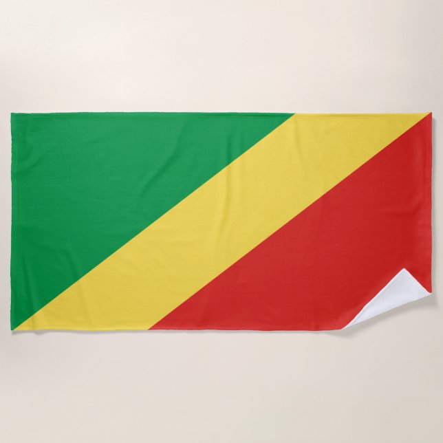 Toalla De Playa Bandera de la República del Congo (Anverso)