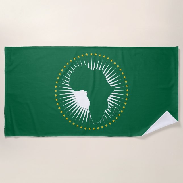 Toalla De Playa Bandera de la Unión Africana (África) (Panafrica) (Anverso)