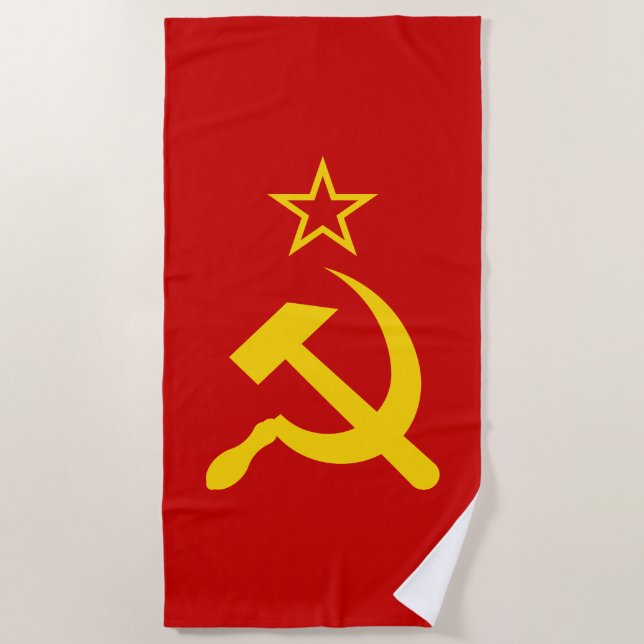 Toalla De Playa Bandera de la URSS - Bandera de la Unión Soviética (Anverso)