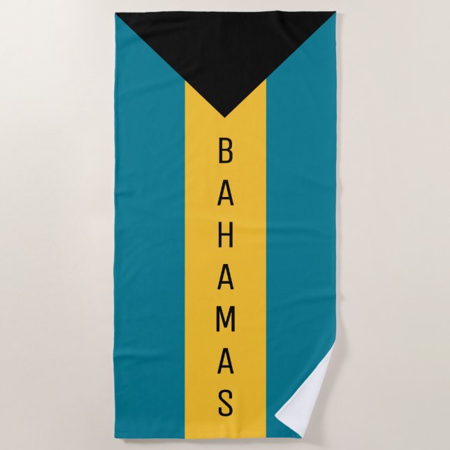 Toalla de playa Bandera de las Bahamas (Anverso)