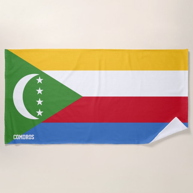 Toalla De Playa Bandera de las Comoras espléndida Patriótica (Anverso)
