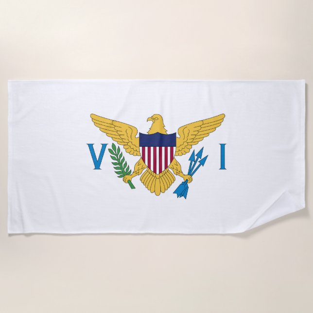 Toalla De Playa Bandera de las Islas Vírgenes de Estados Unidos (Anverso)