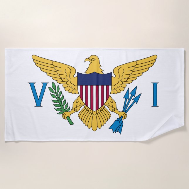 Toalla De Playa Bandera de las Islas Vírgenes de los Estados Unido (Anverso)