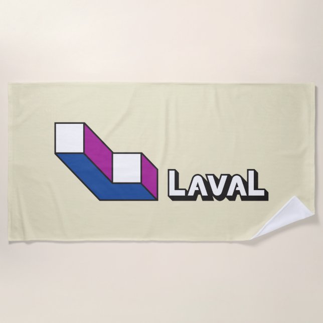 Toalla De Playa Bandera de Laval (Quebec, Canadá) (Anverso)