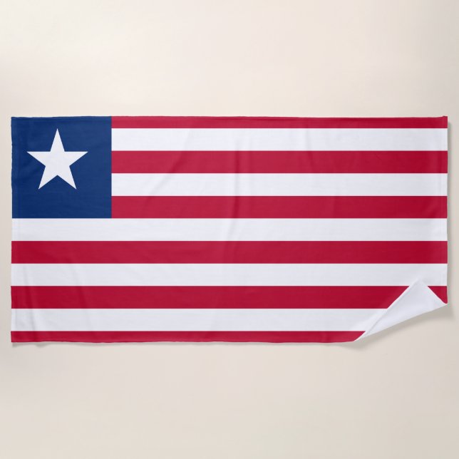 Toalla De Playa Bandera de Liberia (Liberia) (Anverso)
