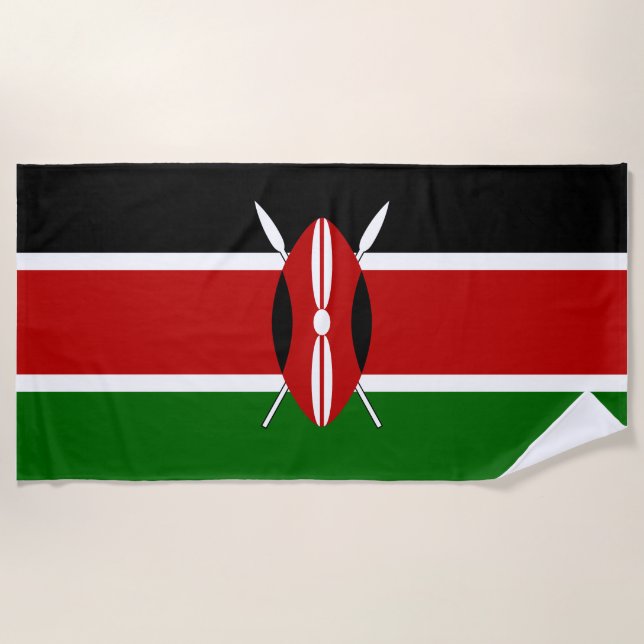 Toalla De Playa Bandera de los masái de Kenia Bendera ya Kenya (Anverso)