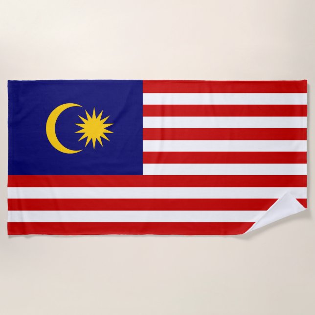 Toalla De Playa Bandera de Malasia (Anverso)