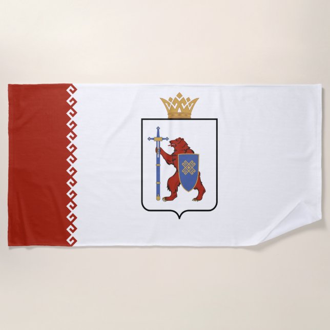 Toalla De Playa Bandera de Mari El (Anverso)