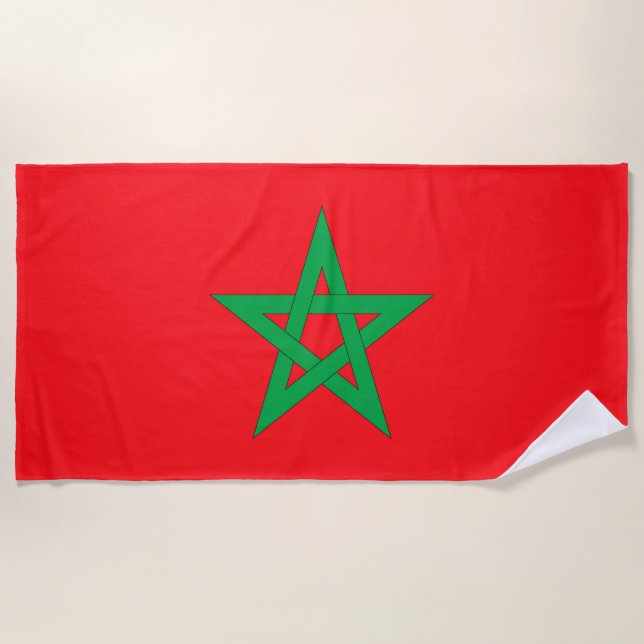 Toalla De Playa Bandera de Marruecos (Anverso)