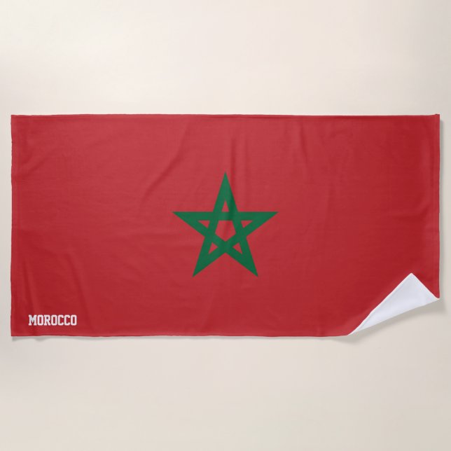 Toalla De Playa Bandera de Marruecos espléndido patriótico (Anverso)