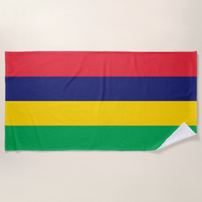 Toalla De Playa Bandera de Mauricio (Anverso)