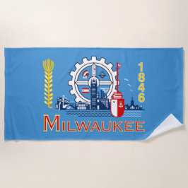 Toalla De Playa Bandera de Milwaukee (Wisconsin)