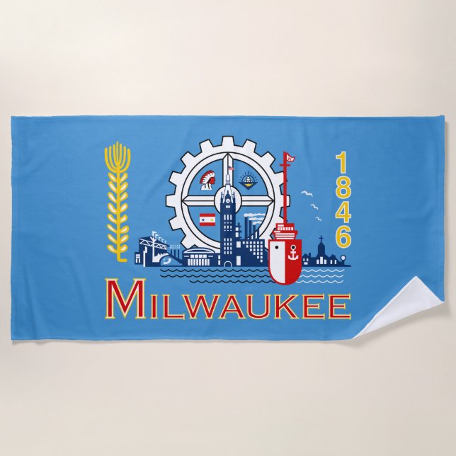 Toalla De Playa Bandera de Milwaukee (Wisconsin) (Anverso)