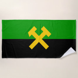 Toalla De Playa Bandera de mineros y trabajadores mineros