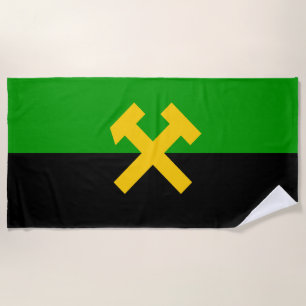 Toalla De Playa Bandera de mineros y trabajadores mineros