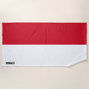 Toalla De Playa Bandera de Mónaco espléndido patriótico