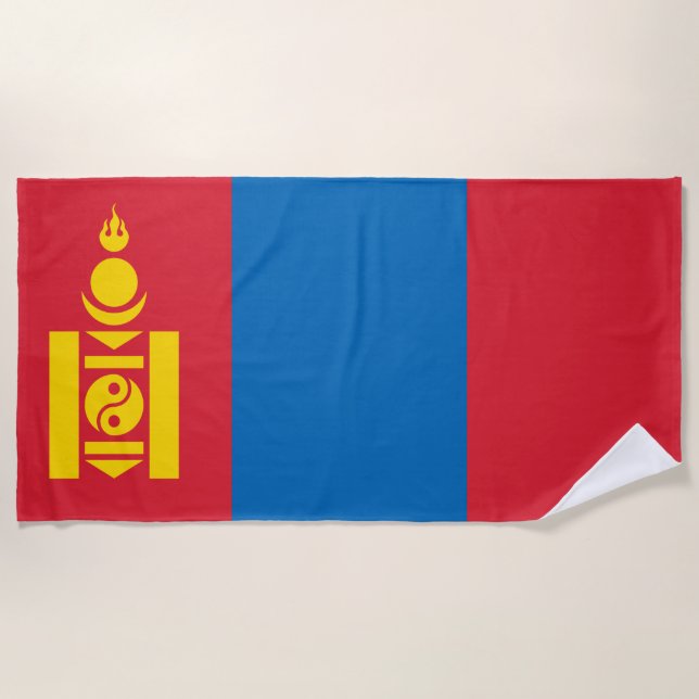 Toalla De Playa Bandera de Mongolia (Anverso)