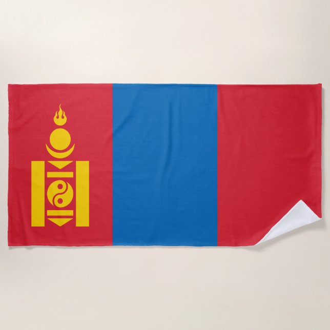 Toalla De Playa Bandera de Mongolia (Anverso)