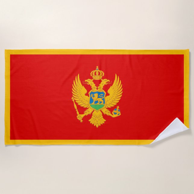 Toalla De Playa Bandera de Montenegro (Anverso)