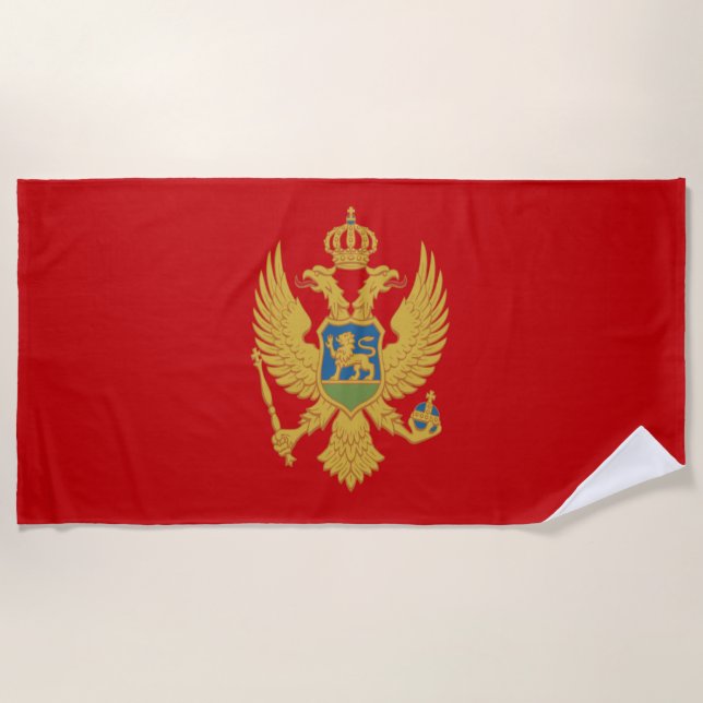 Toalla De Playa Bandera de Montenegro (Anverso)