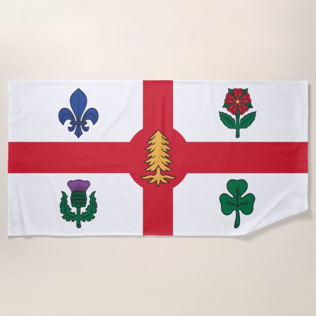 Toalla De Playa Bandera de Montreal (Quebec, Canadá) (Anverso)