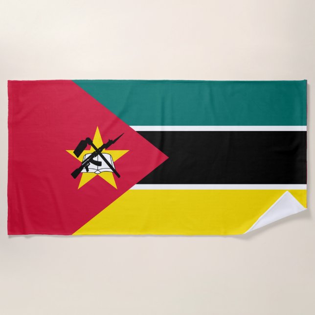 Toalla De Playa Bandera de Mozambique (Bandera nacional) (África) (Anverso)