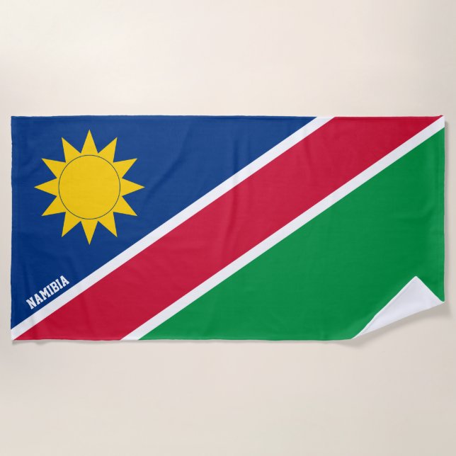 Toalla De Playa Bandera de Namibia espléndida patriótica (Anverso)