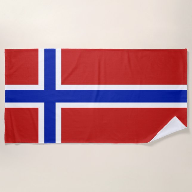 Toalla De Playa Bandera de Noruega Escandinavia (Anverso)