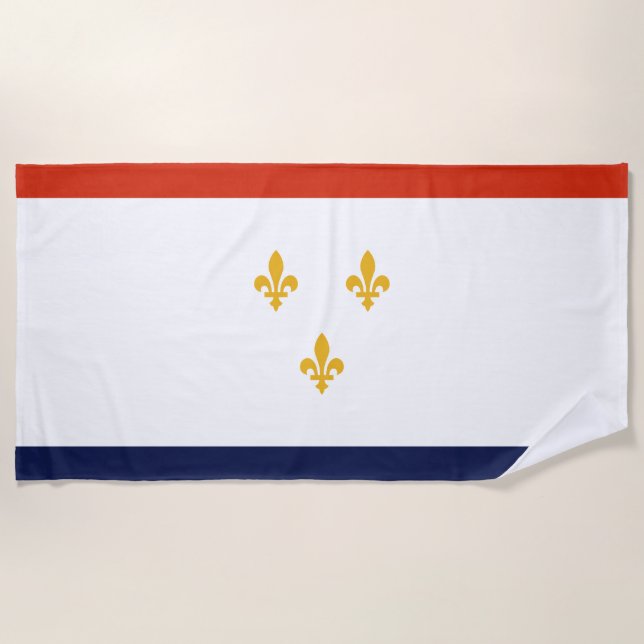 Toalla De Playa Bandera de Nueva Orleans (Luisiana, Estados Unidos (Anverso)