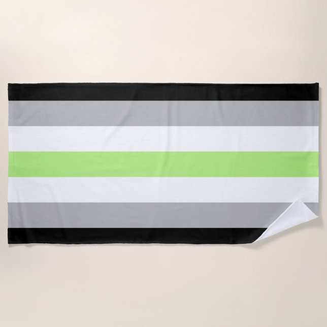 Toalla De Playa Bandera de orgullo Agender (Anverso)