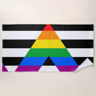 Toalla De Playa Bandera de Orgullo Aliado