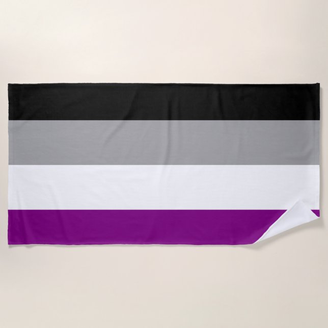 Toalla De Playa Bandera de Orgullo Asexual (Anverso)