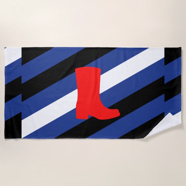 Toalla De Playa Bandera de Orgullo de Bota (Anverso)