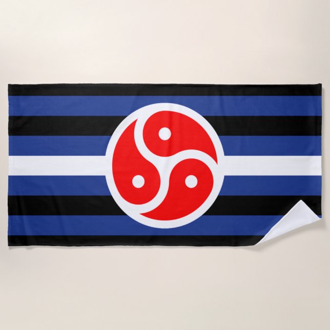 Toalla De Playa Bandera de orgullo de cuero (Anverso)