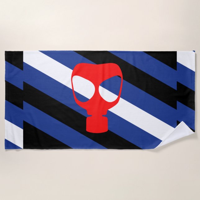 Toalla De Playa Bandera de Orgullo de Máscara (Anverso)