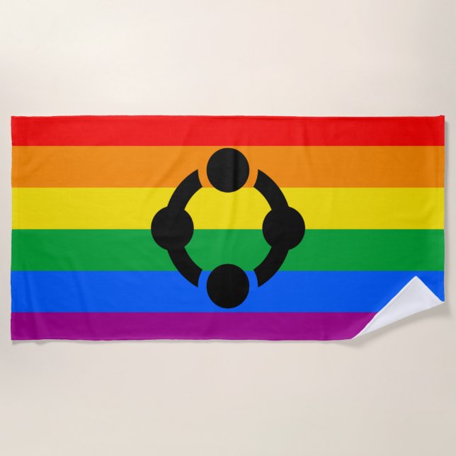 Toalla De Playa Bandera de Orgullo de Nicho de Arcoíris (Anverso)
